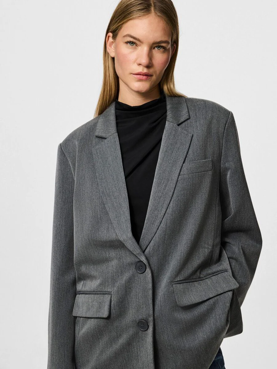 Kamil Loose Blazer (Dark Grey/Melange) - Image 5
