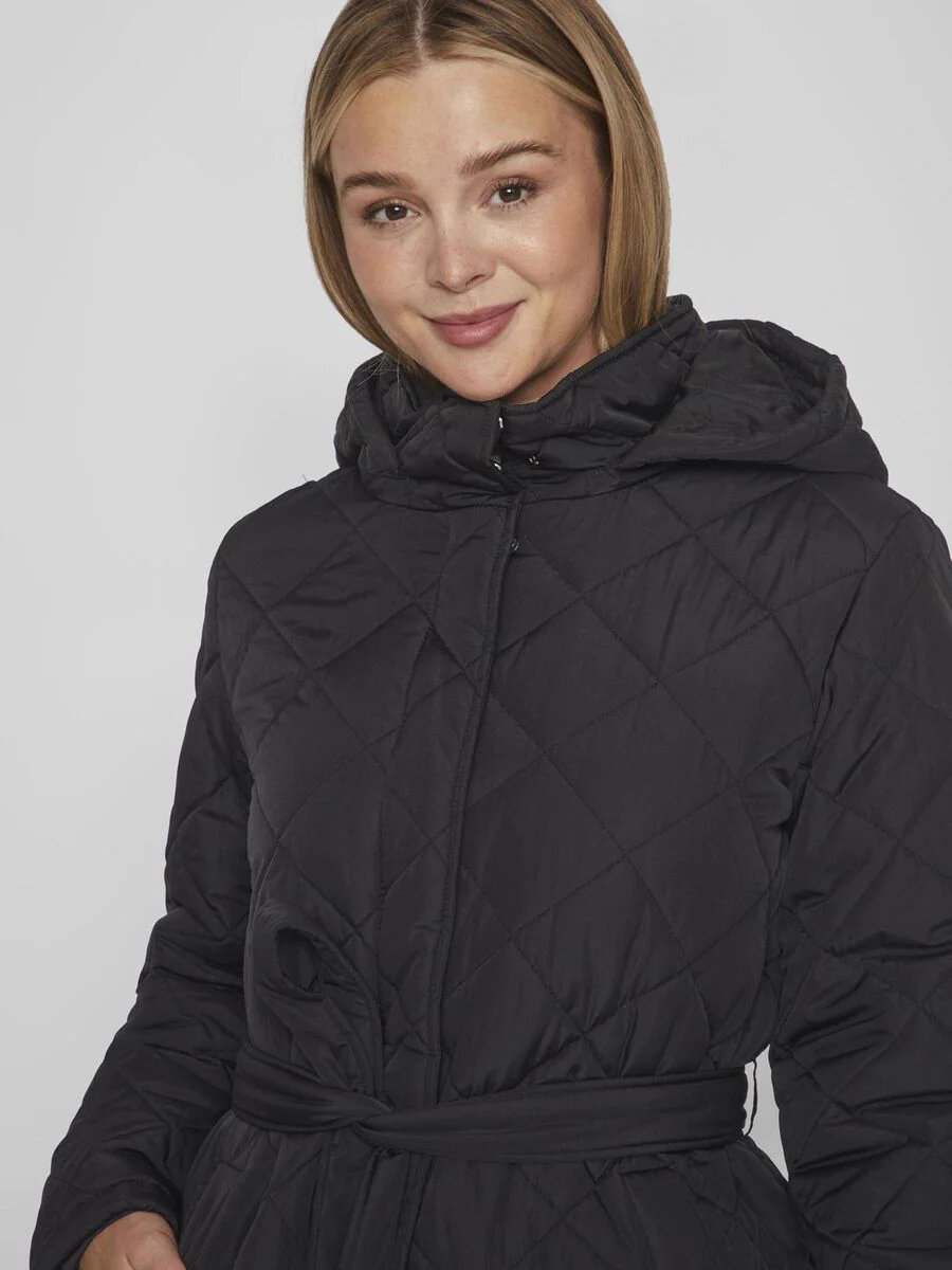 KANTE QUILTED LONG COAT (BLACK) - Image 4
