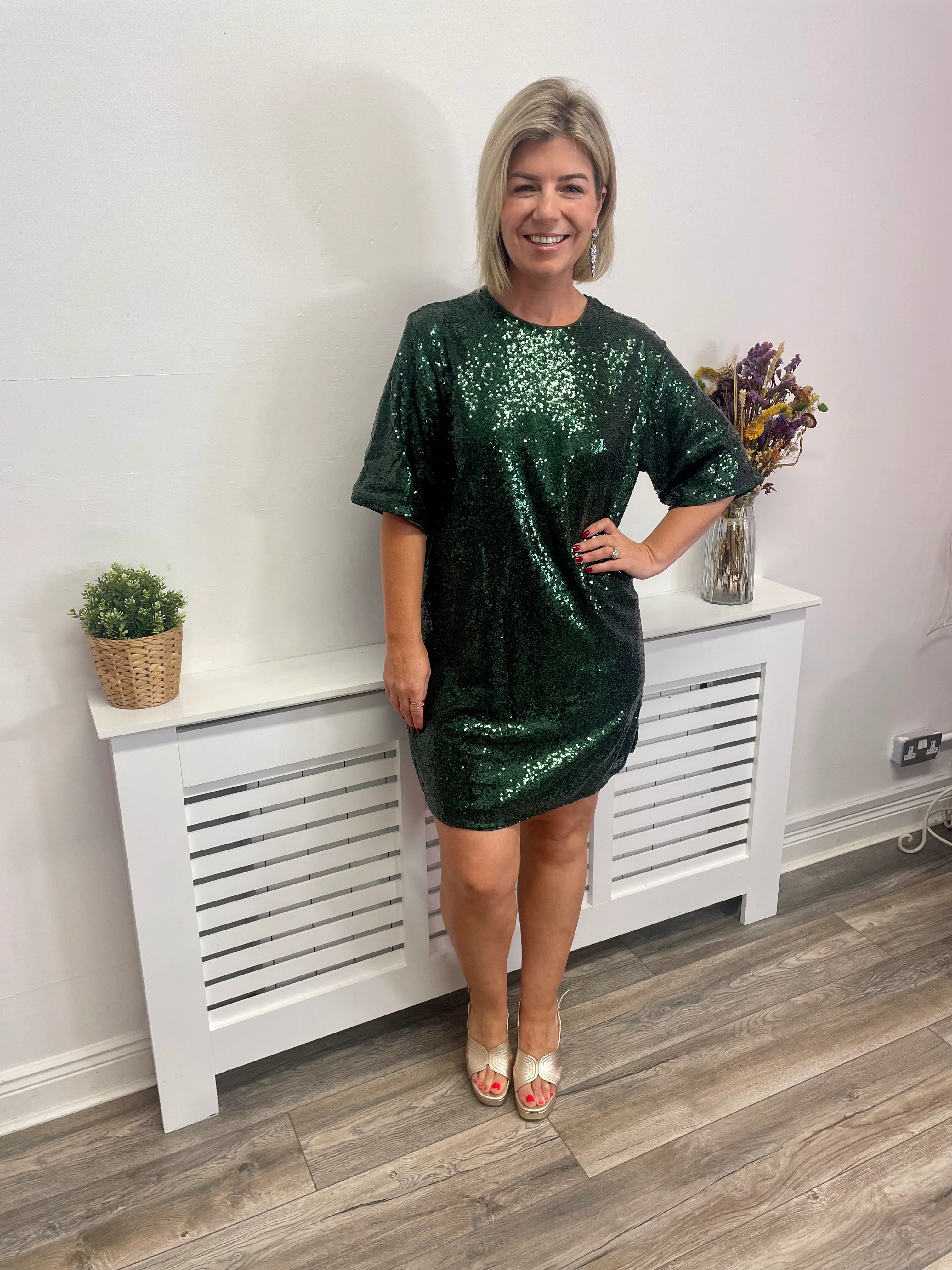 Karina Sequin Short Dress (Duffel Bag)