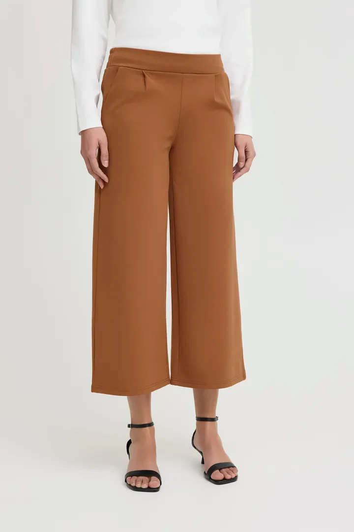 Kate Cropped Wide Leg Pants (Brown Patina) - Image 3