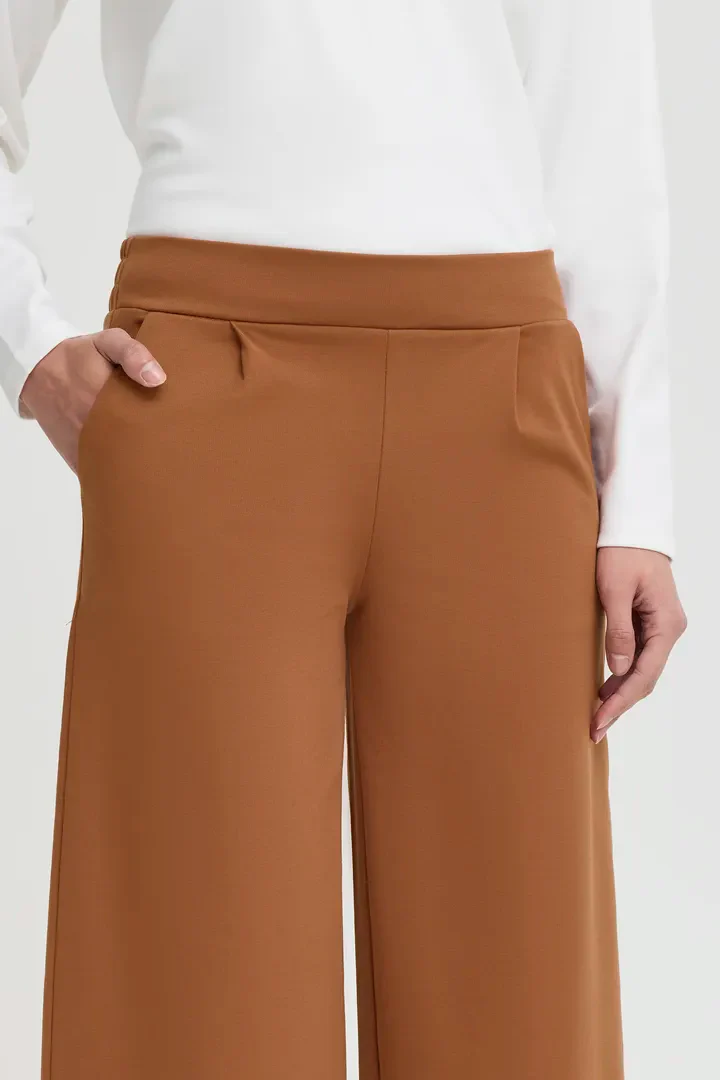 Kate Cropped Wide Leg Pants (Brown Patina) - Image 5