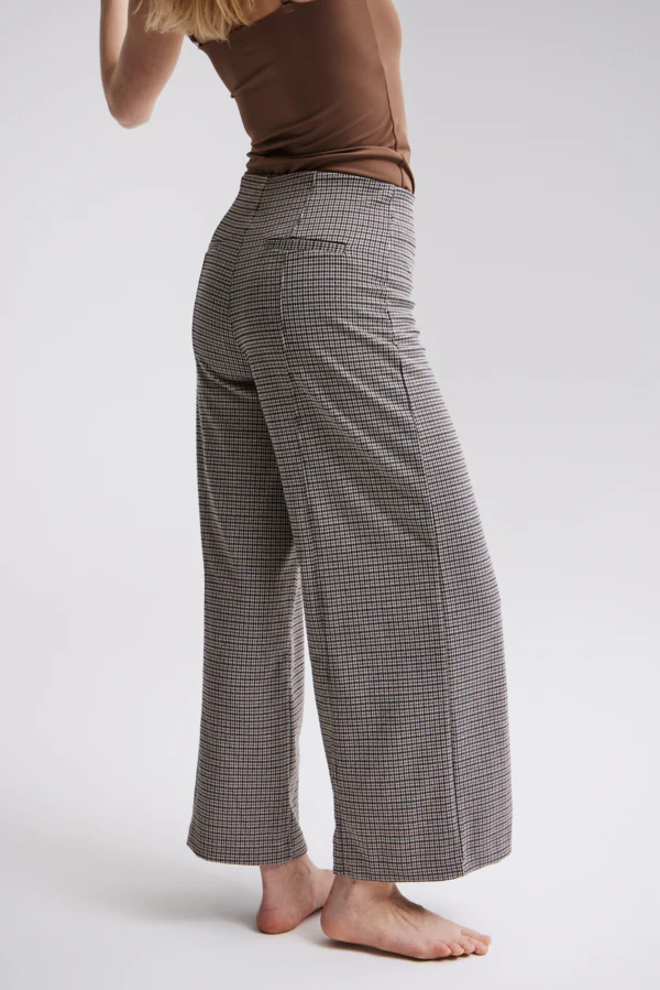 KATE PLAID TROUSERS (SAND) - Image 3