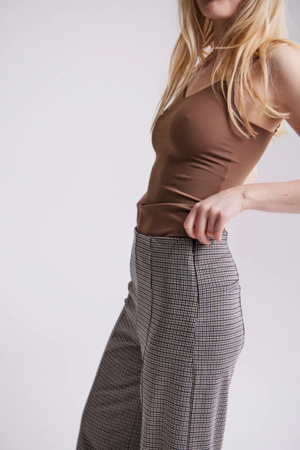 KATE PLAID TROUSERS (SAND) - Image 4