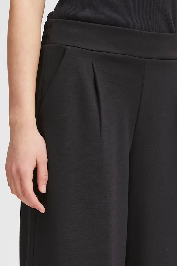 Kate Wide Leg Trousers (Black) - Image 4