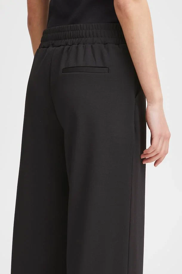Kate Wide Leg Trousers (Black) - Image 5