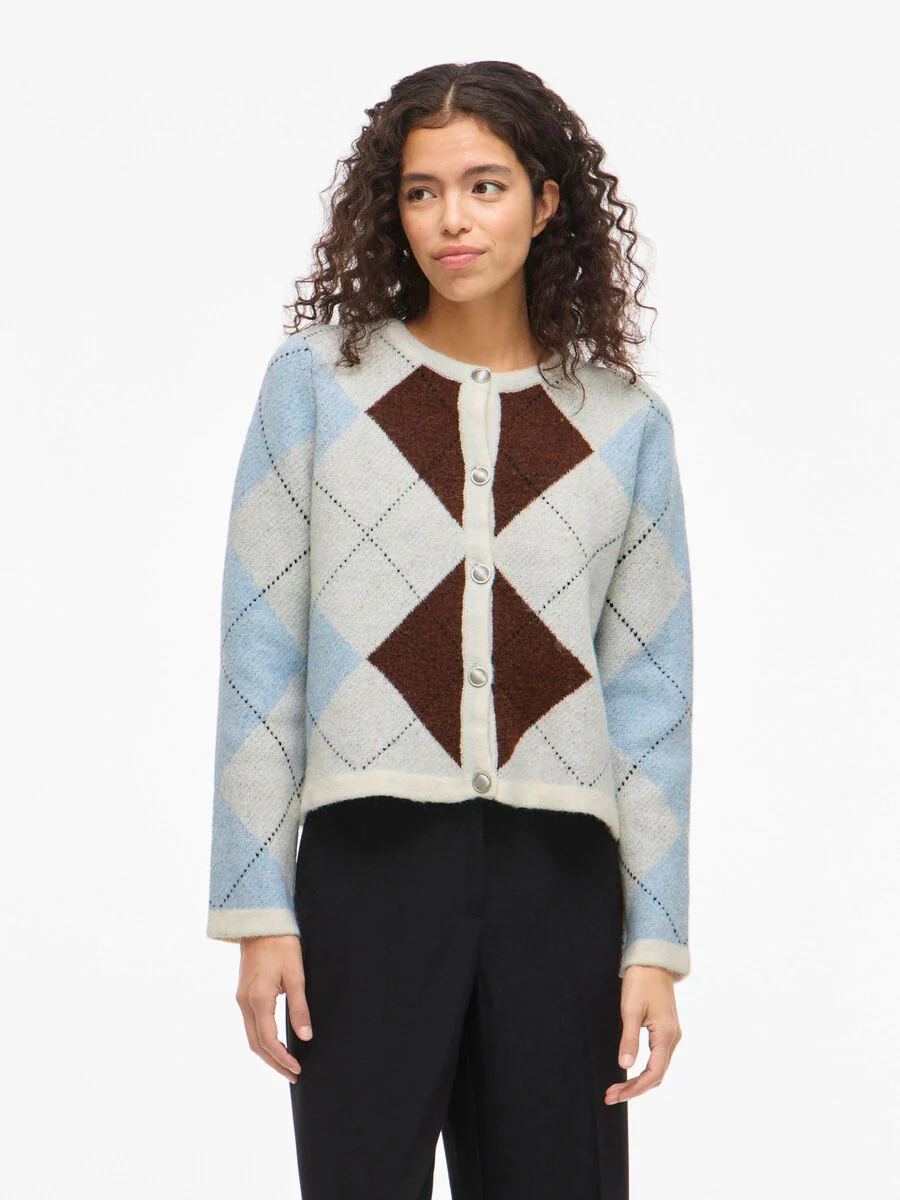 Kayla Knit Cardigan (Birch/Cherry)