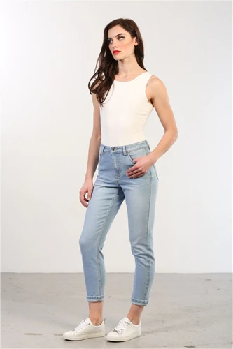 KEILE MOM JEANS REGULAR LEG (LIGHT BLUE)