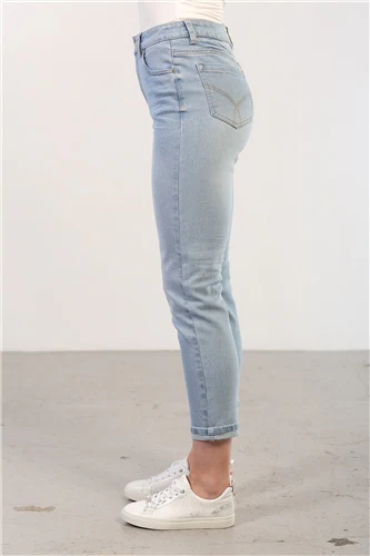 KEILE MOM JEANS SHORT LEG (LIGHT BLUE) - Image 5