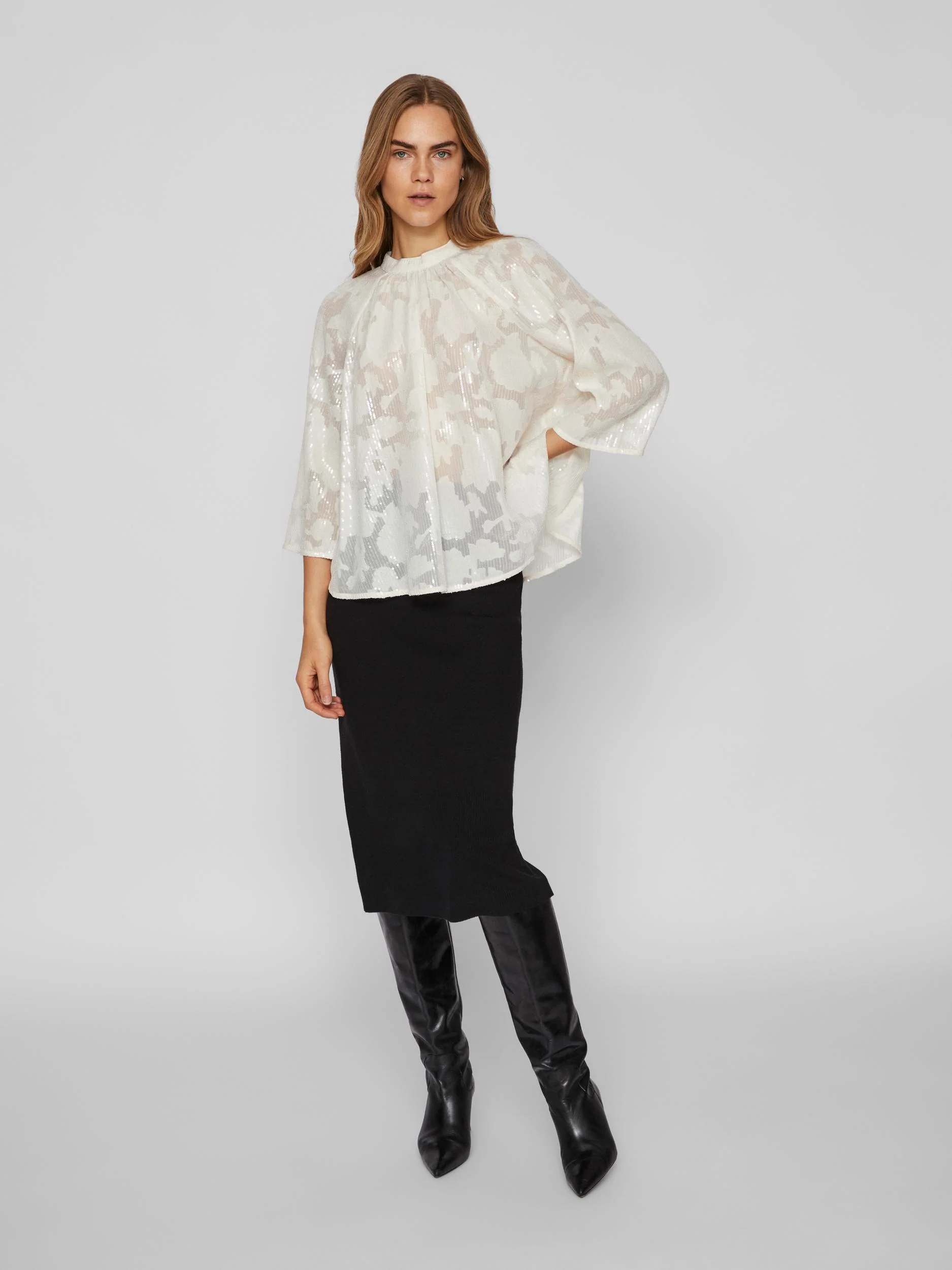KIMA SEQUINS TOP (CLOUD DANCER) - Image 5