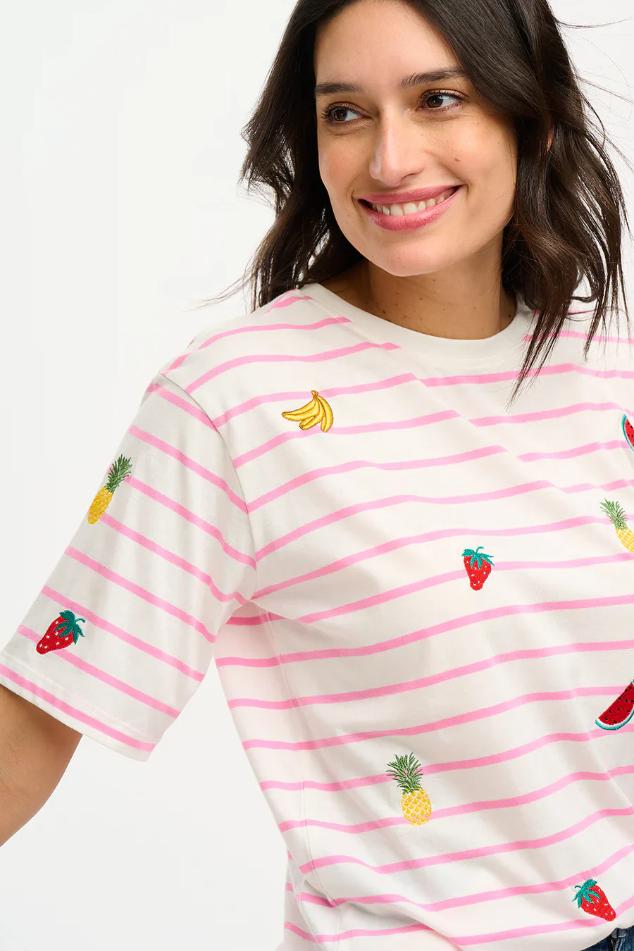 Kinsley Relaxed T-Shirt (Off White/Pink Fruit) - Image 2