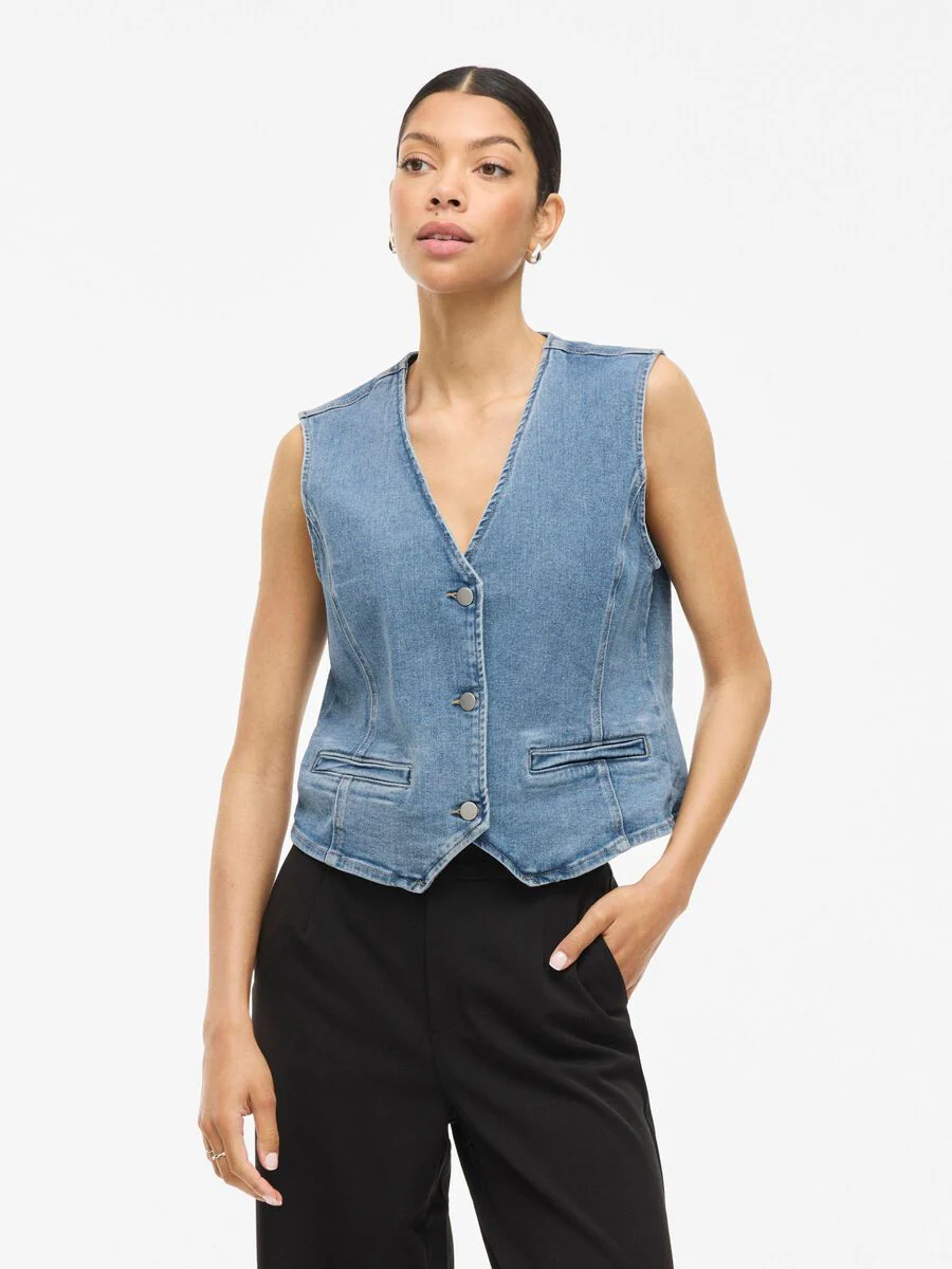 Kira Denim Waistcoat (Light Blue/Wash) - Image 3
