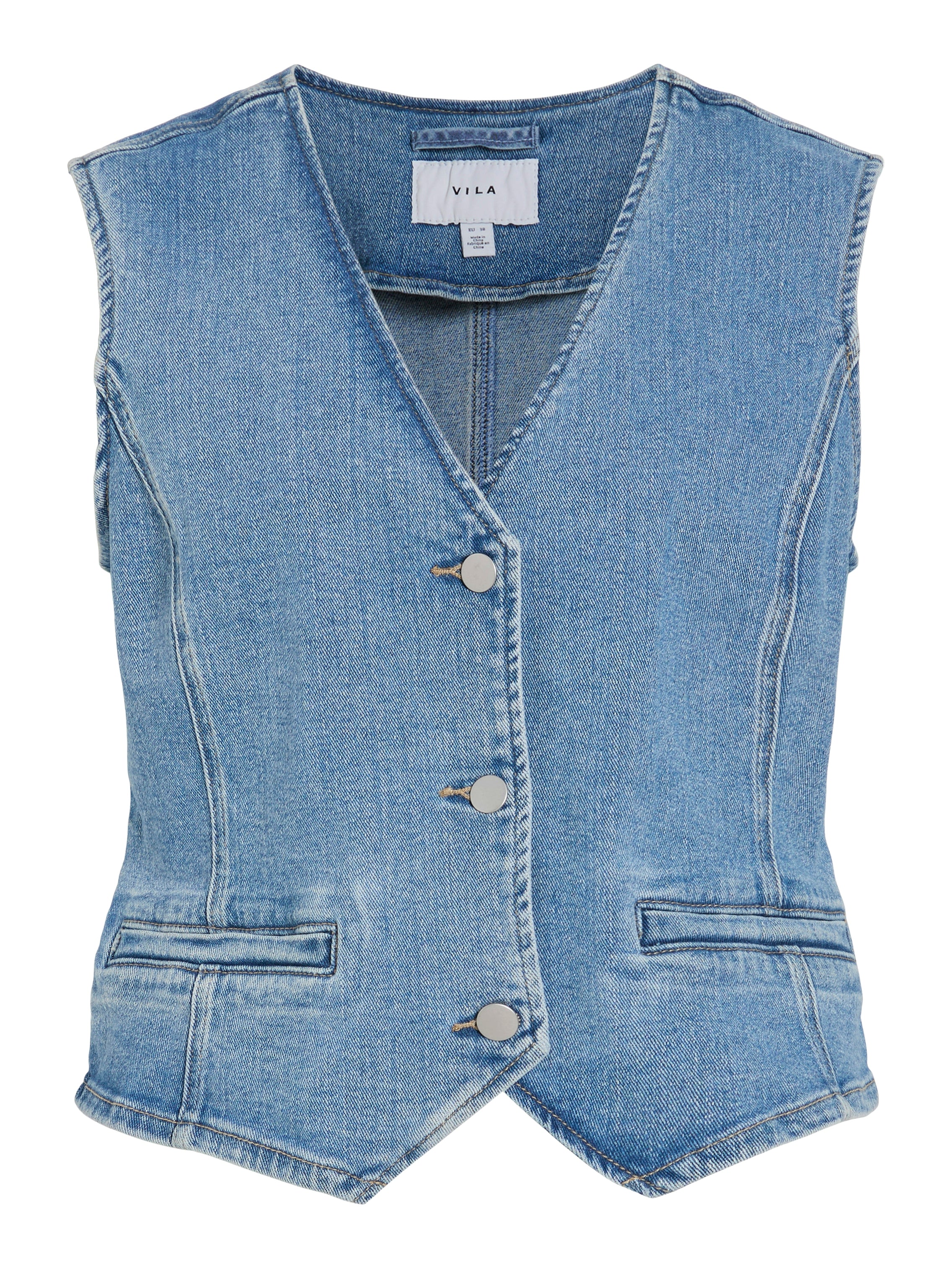 Kira Denim Waistcoat (Light Blue/Wash) - Image 4