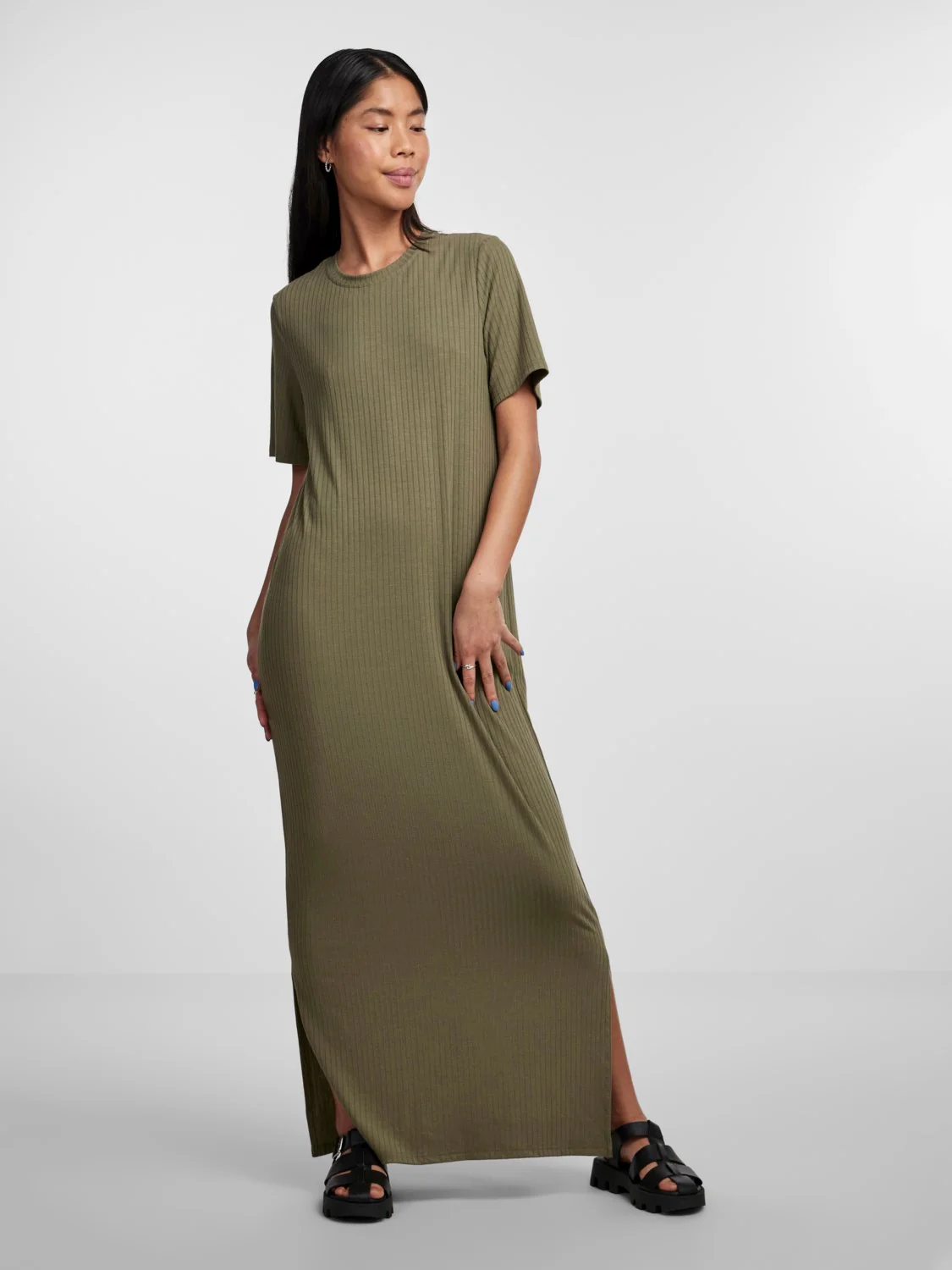 Kylie Ankle Dress (Deep Lichen Green) - Image 2