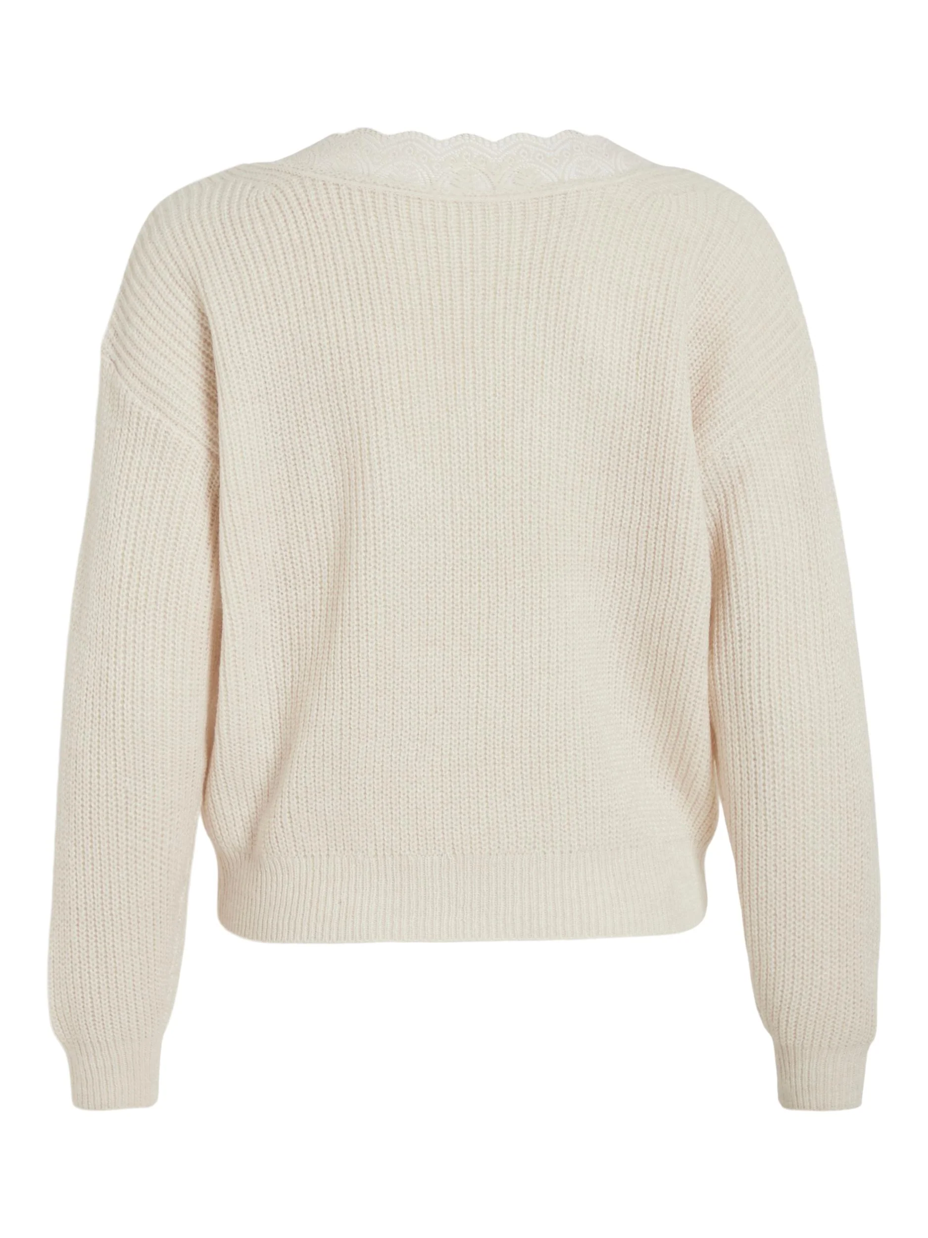 LACY V-NECK JUMPER (NATURAL MELANGE) - Image 7