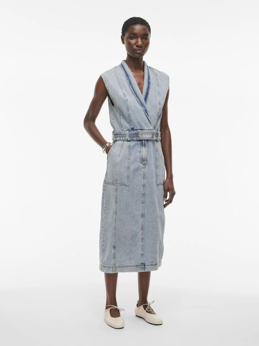 Lana Midi Denim Dress (Light Blue Denim) - Image 3