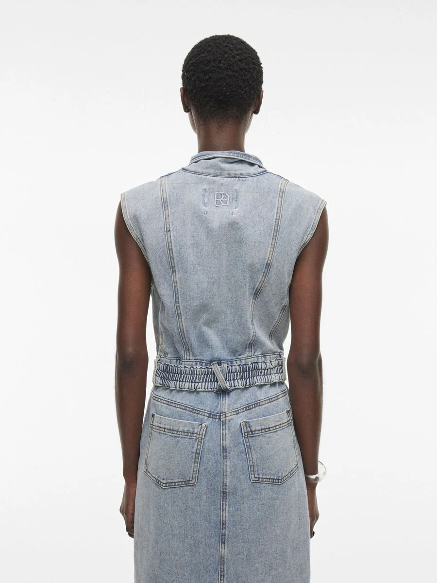 Lana Midi Denim Dress (Light Blue Denim) - Image 6