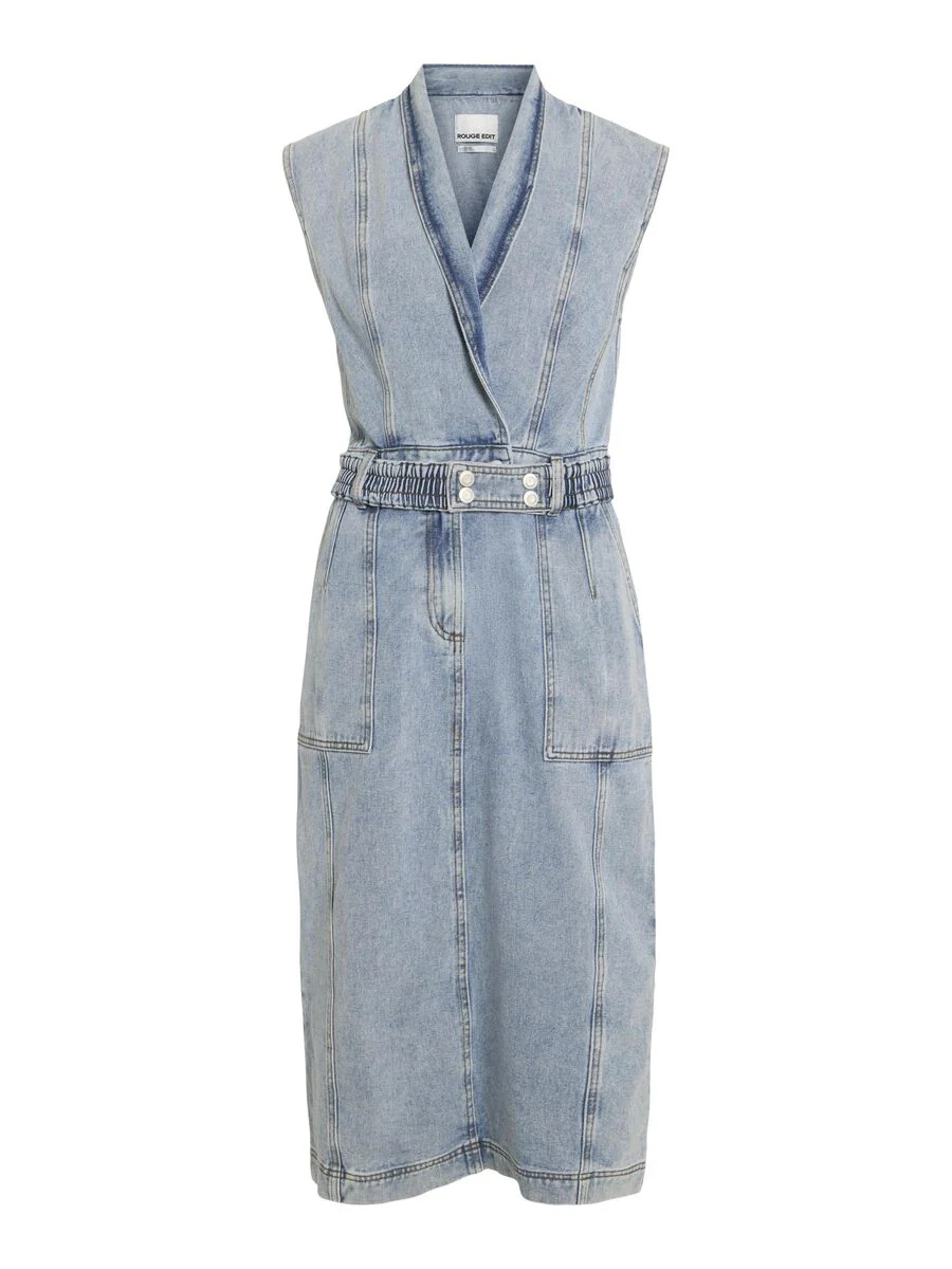 Lana Midi Denim Dress (Light Blue Denim) - Image 8