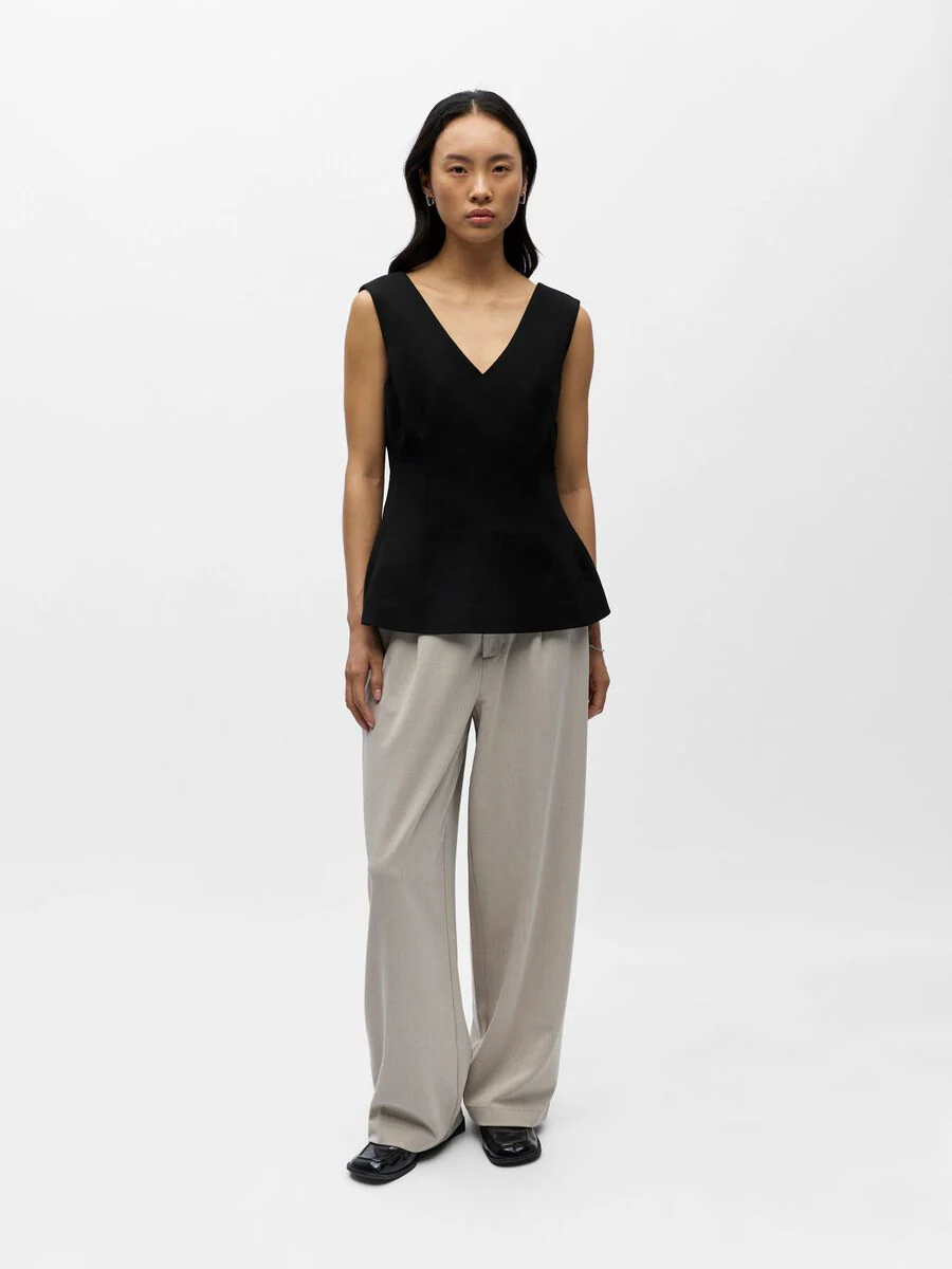 Layla Peplum Top (Black) - Image 3