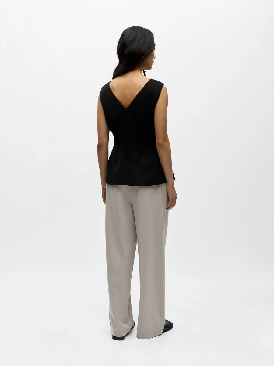 Layla Peplum Top (Black) - Image 4