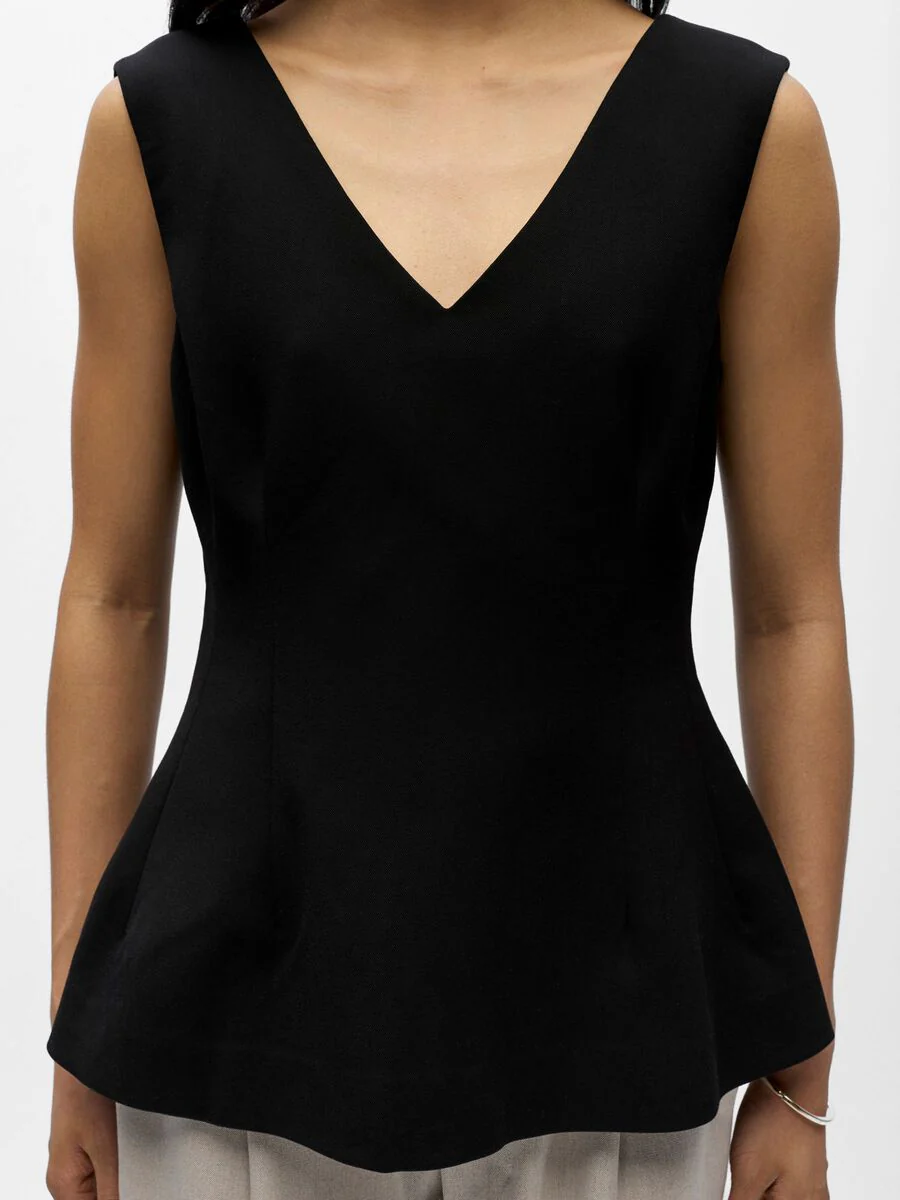 Layla Peplum Top (Black) - Image 5