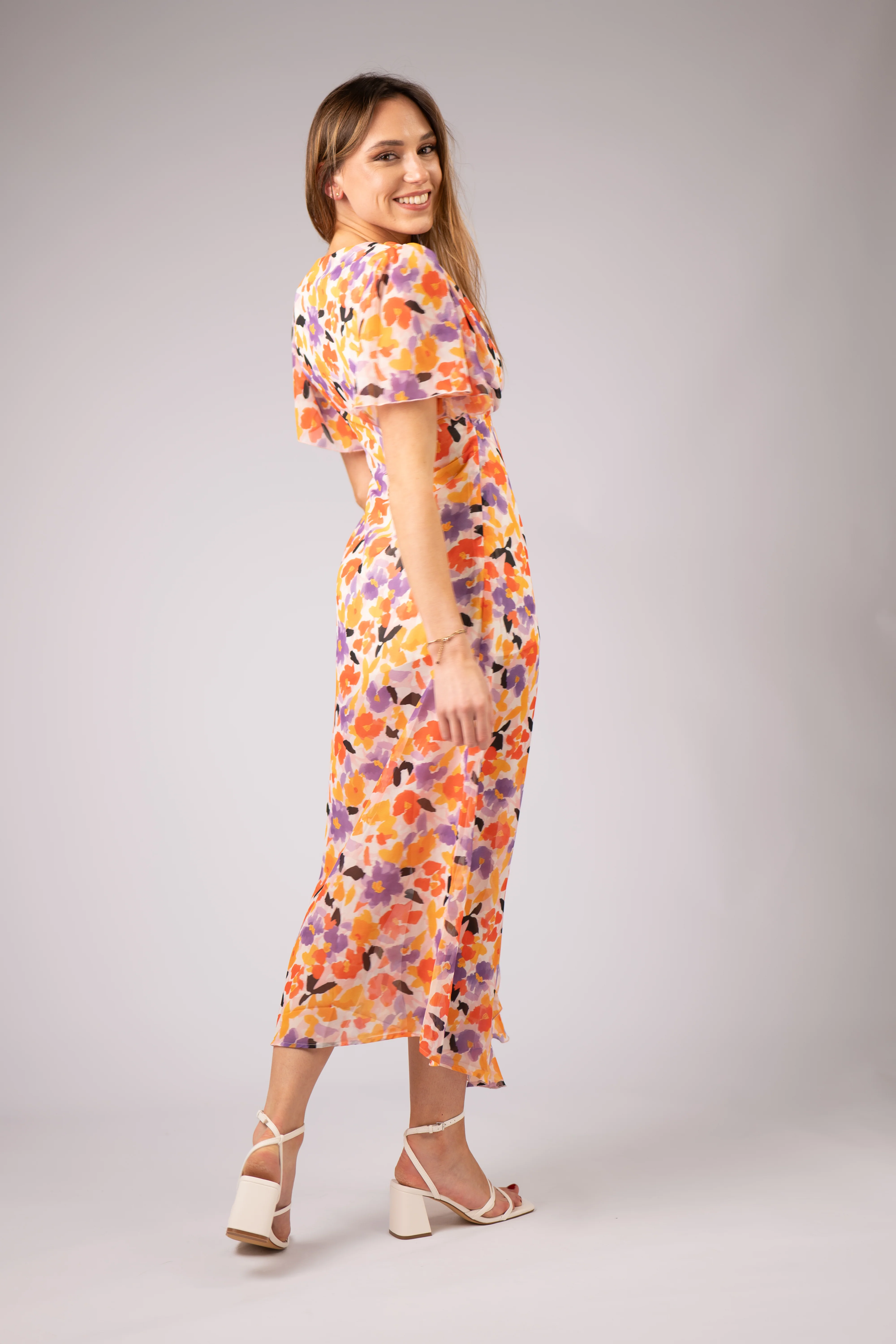 LEANA LONG DRESS (PURPLE/ORANGE) - Image 5