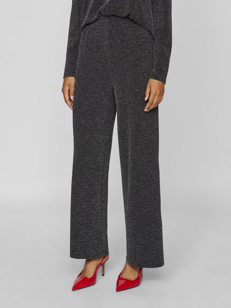 Leina Wide Leg Pants (Black Beauty/ Silver) - Image 2