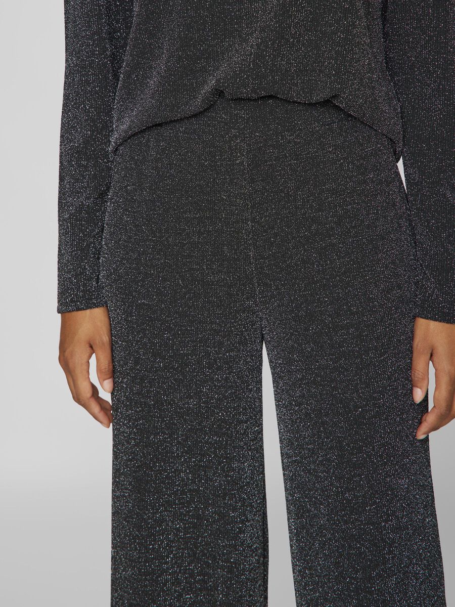 Leina Wide Leg Pants (Black Beauty/ Silver) - Image 3