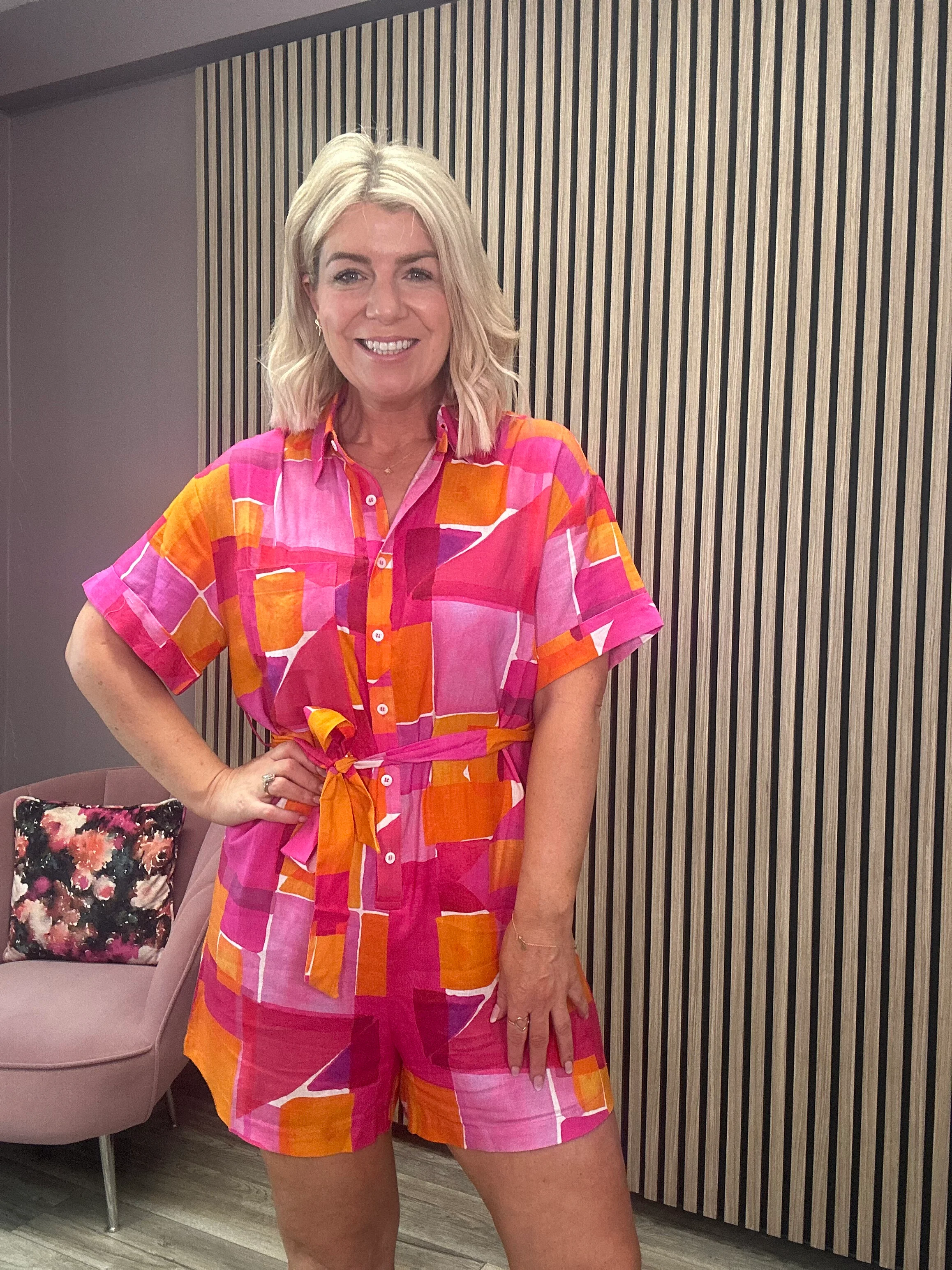 Leoline Playsuit (Geo Pink) - Image 2