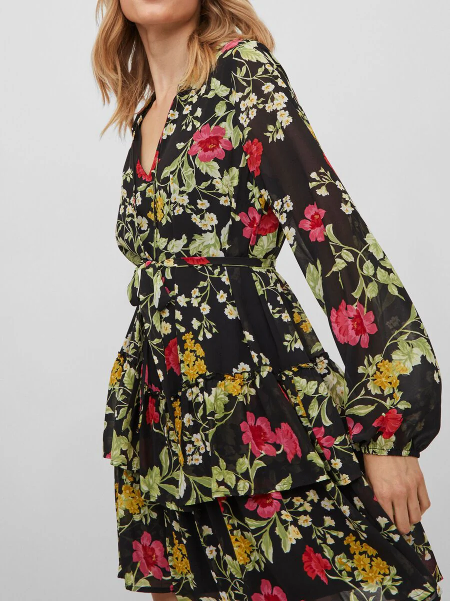 Leslie Short Dress (Black/Floral) - Image 5