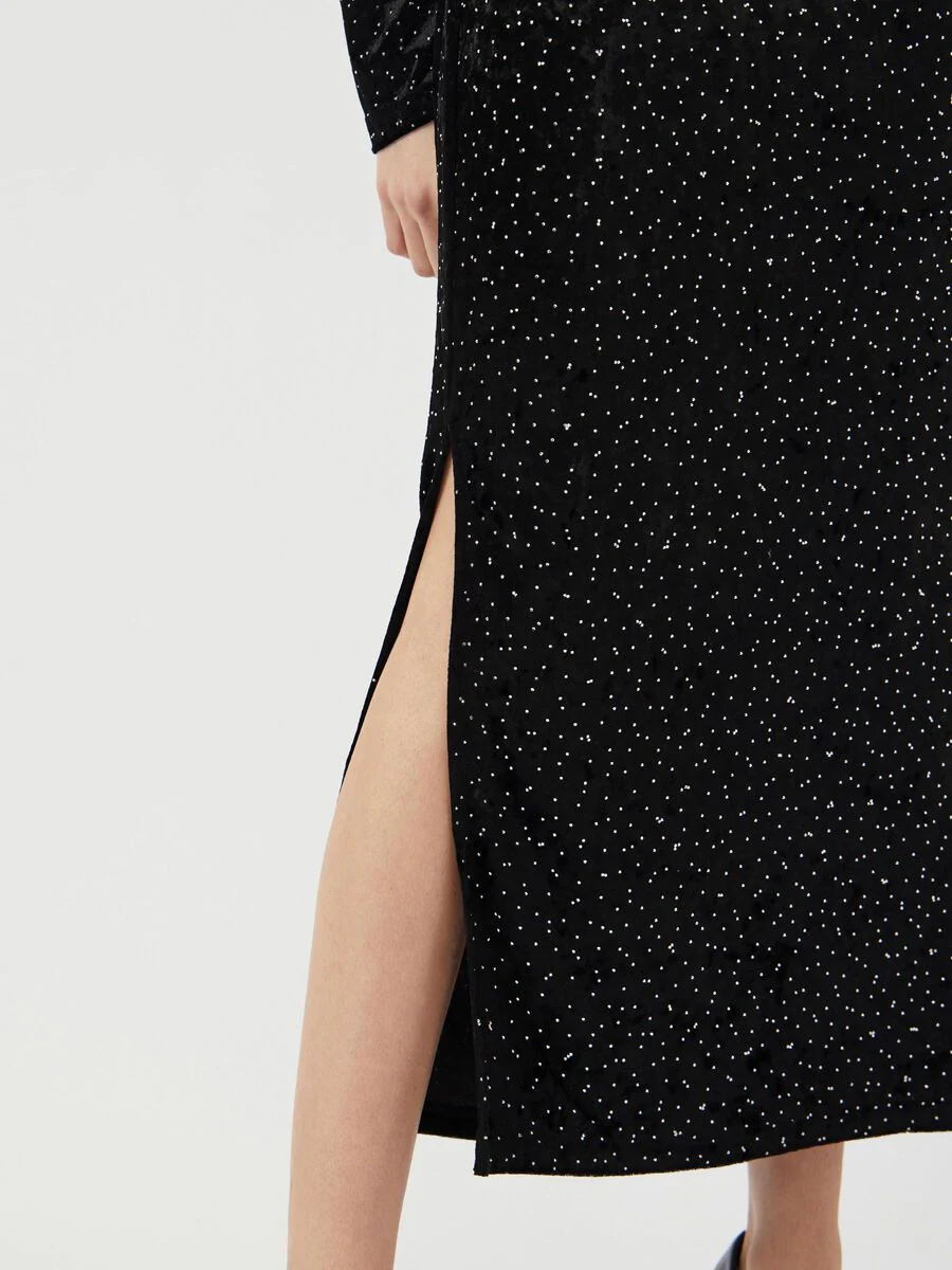 Lia Rhinestone Maxi Dress (Black) - Image 4