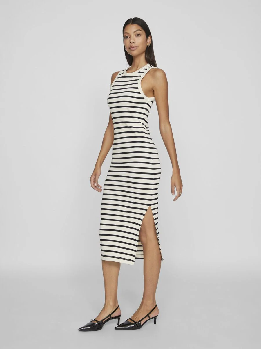 Lib Midi Dress (Eggnog/Black) - Image 3