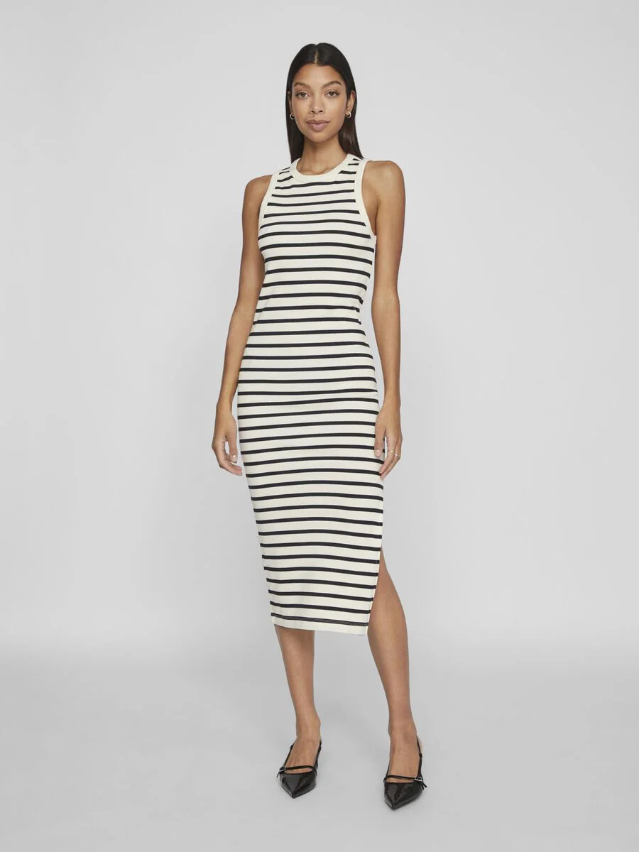 Lib Midi Dress (Eggnog/Black) - Image 4