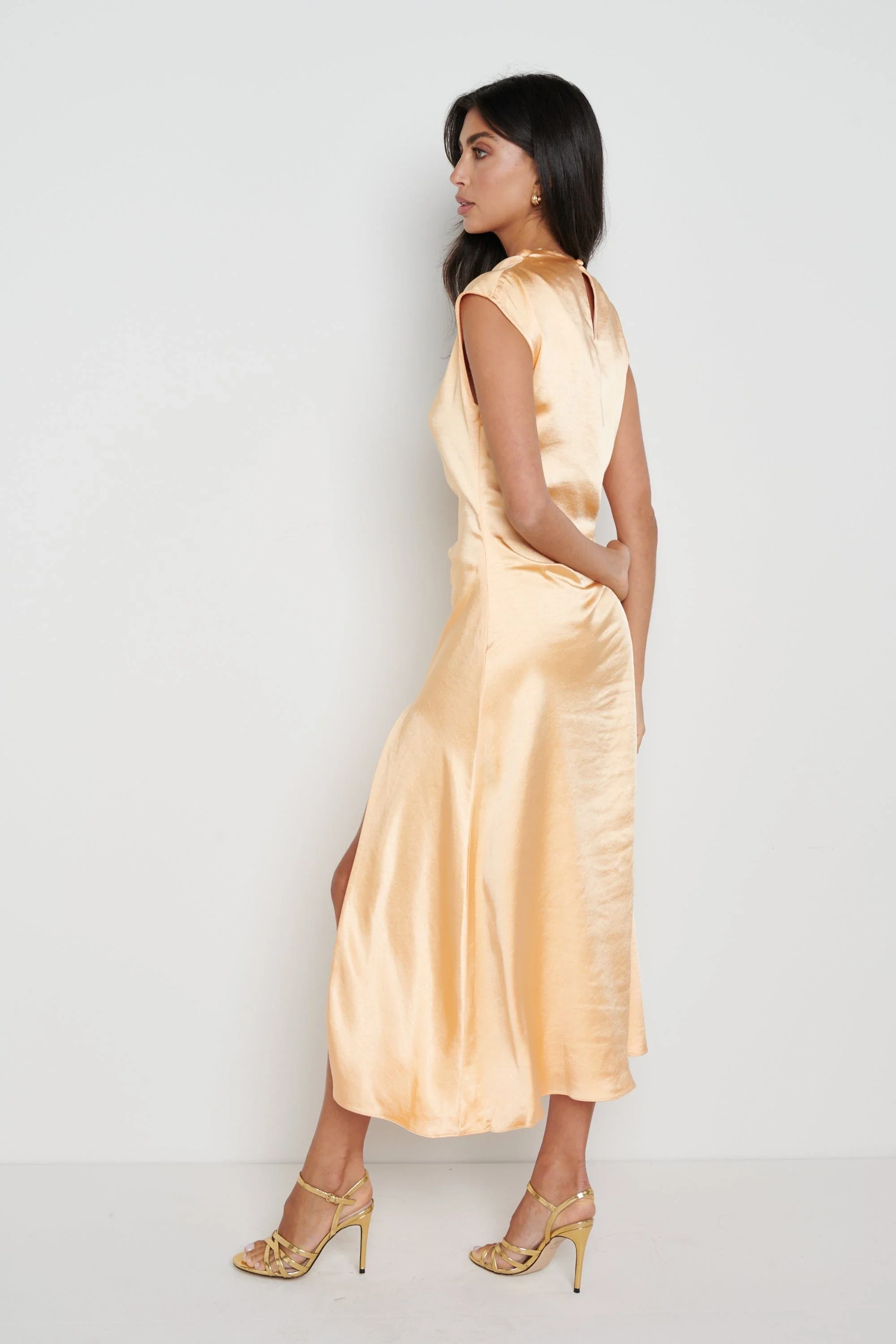 Lilith Satin Dress (Orange) - Image 2