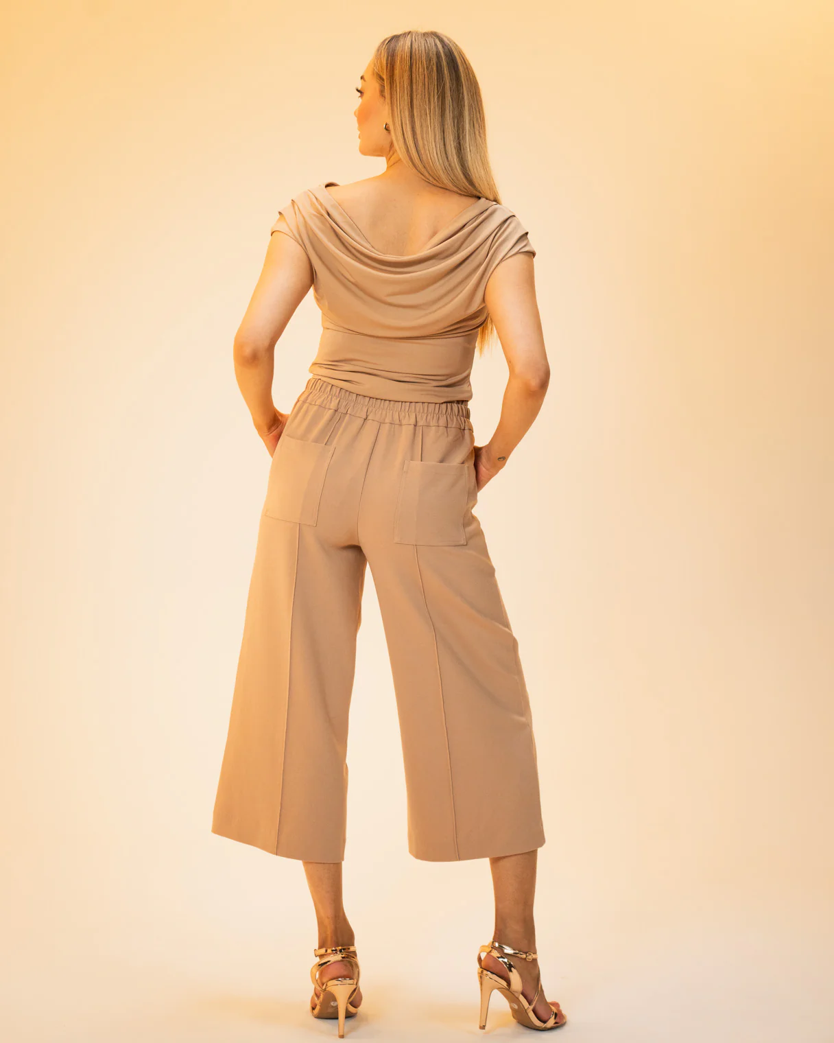 Lily Cowl Top (Taupe) - Image 4