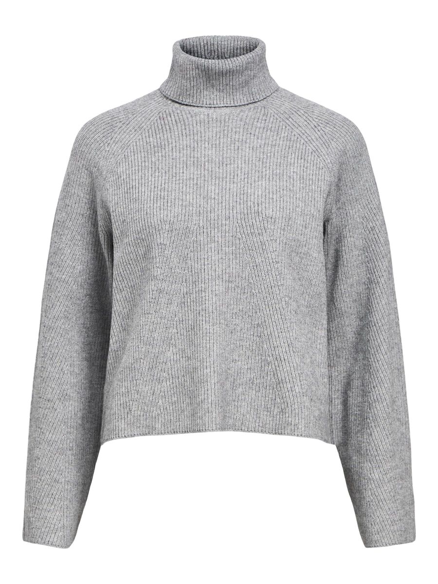 Linn Rollneck Knit Jumper (Medium Grey Melange) - Image 5