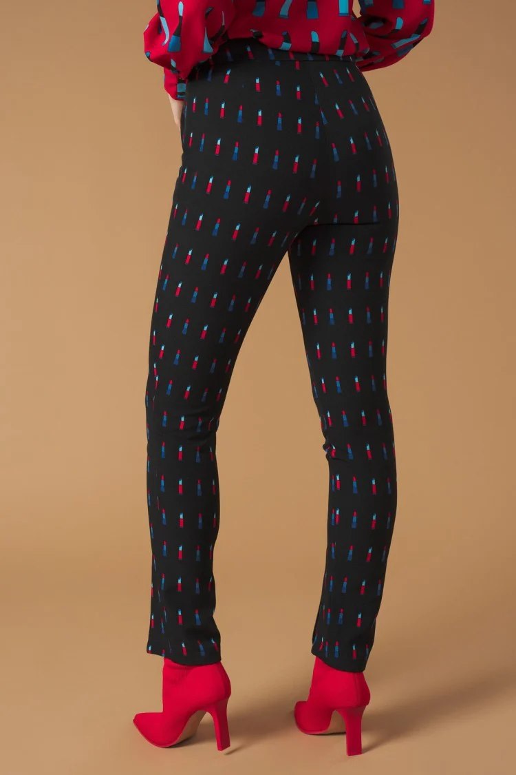 LIPSTICK TROUSERS (BLACK/MULTI) - Image 5