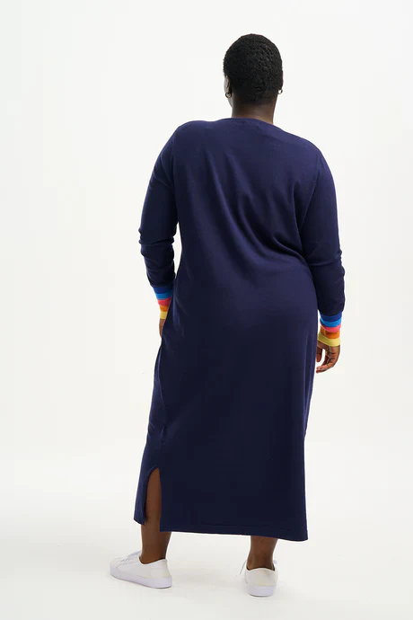 LISELLE KNIT DRESS (NAVY/SUNSET CUFFS) - Image 5