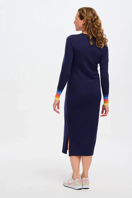 LISELLE KNIT DRESS (NAVY/SUNSET CUFFS) - Image 9