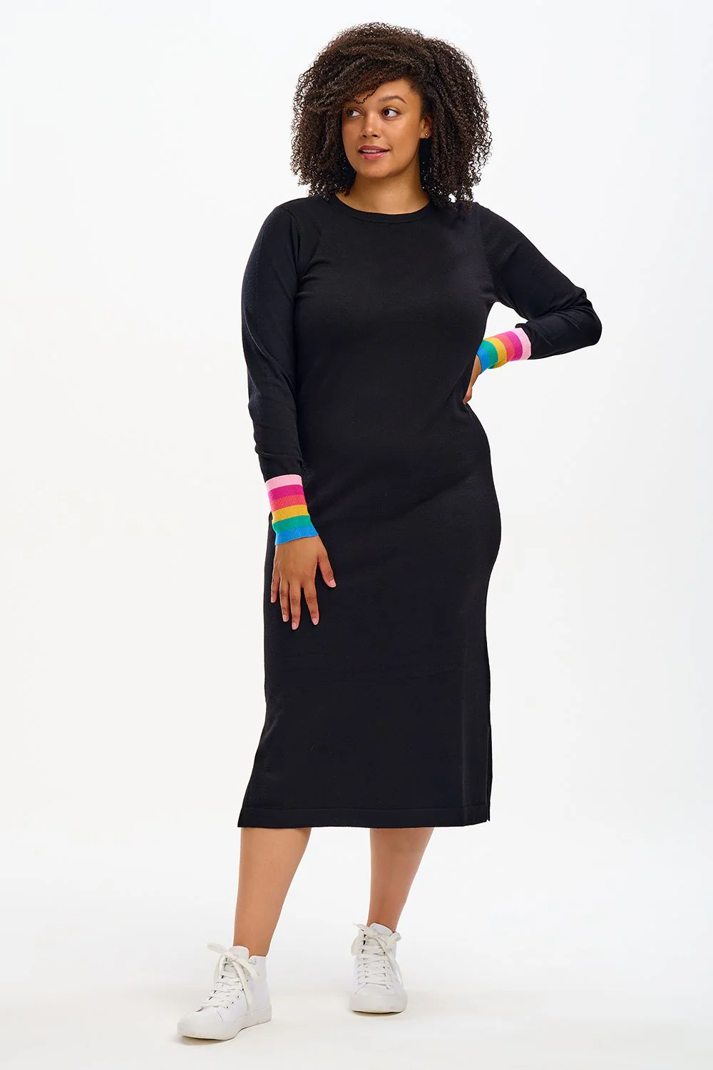 LISELLE MIDI KNIT DRESS (BLACK) - Image 2