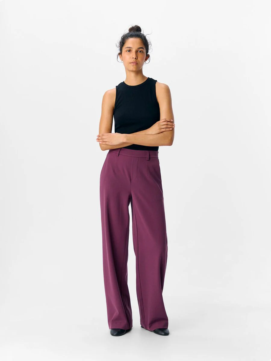 Lissey Wide Leg Pants (Mauve Wine)