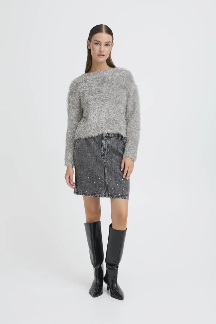 Liz Faux Fur Jumper (Silver) - Image 2