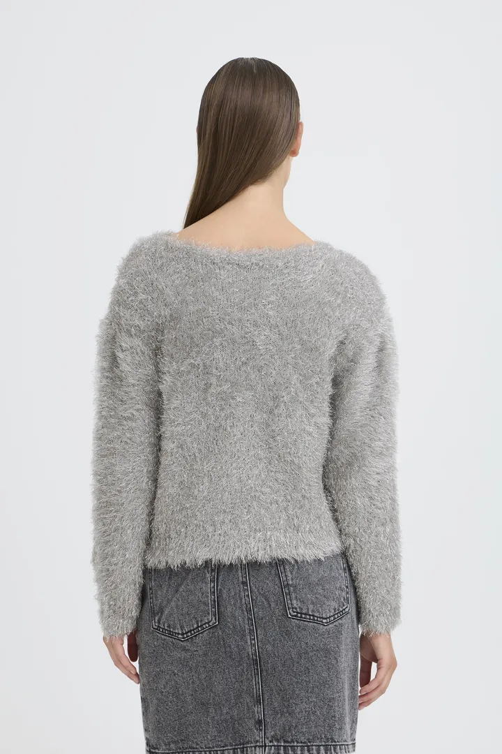 Liz Faux Fur Jumper (Silver) - Image 5