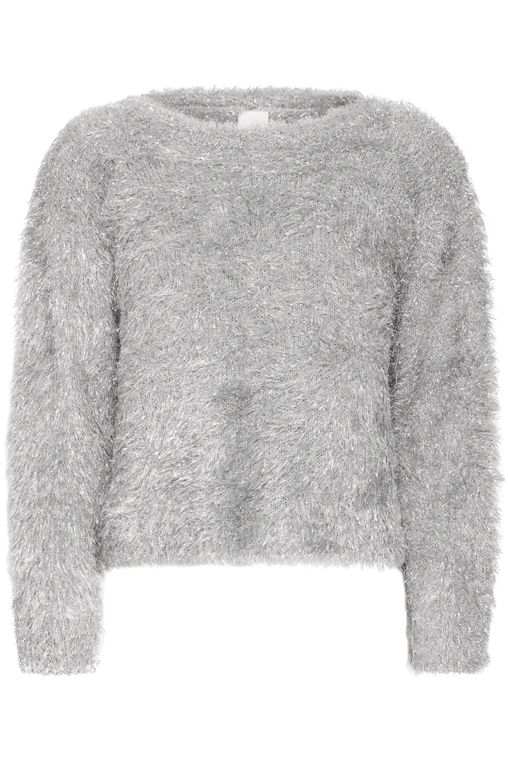 Liz Faux Fur Jumper (Silver) - Image 7