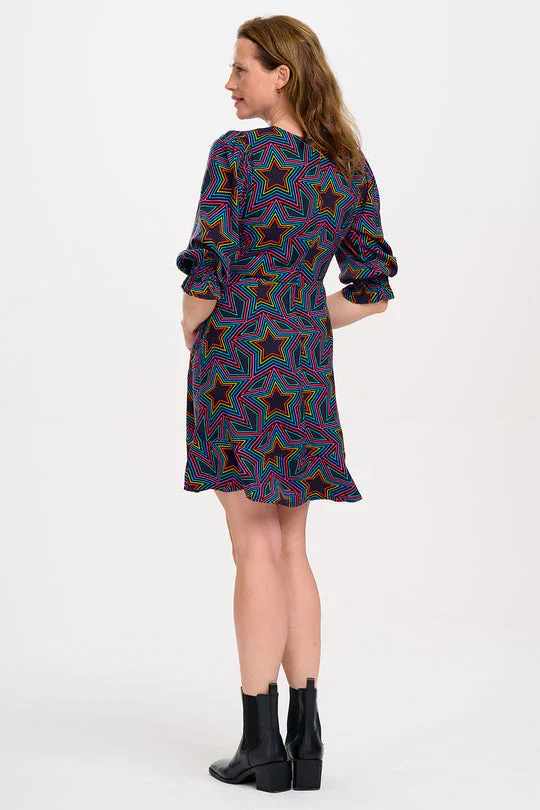 Lorelei Mini Dress (Black, Rainbow Star Explosion) - Image 2