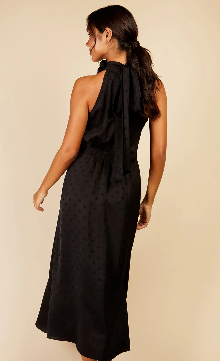 Lorna Rosette Midaxi Dress (Black Spot Print) - Image 4