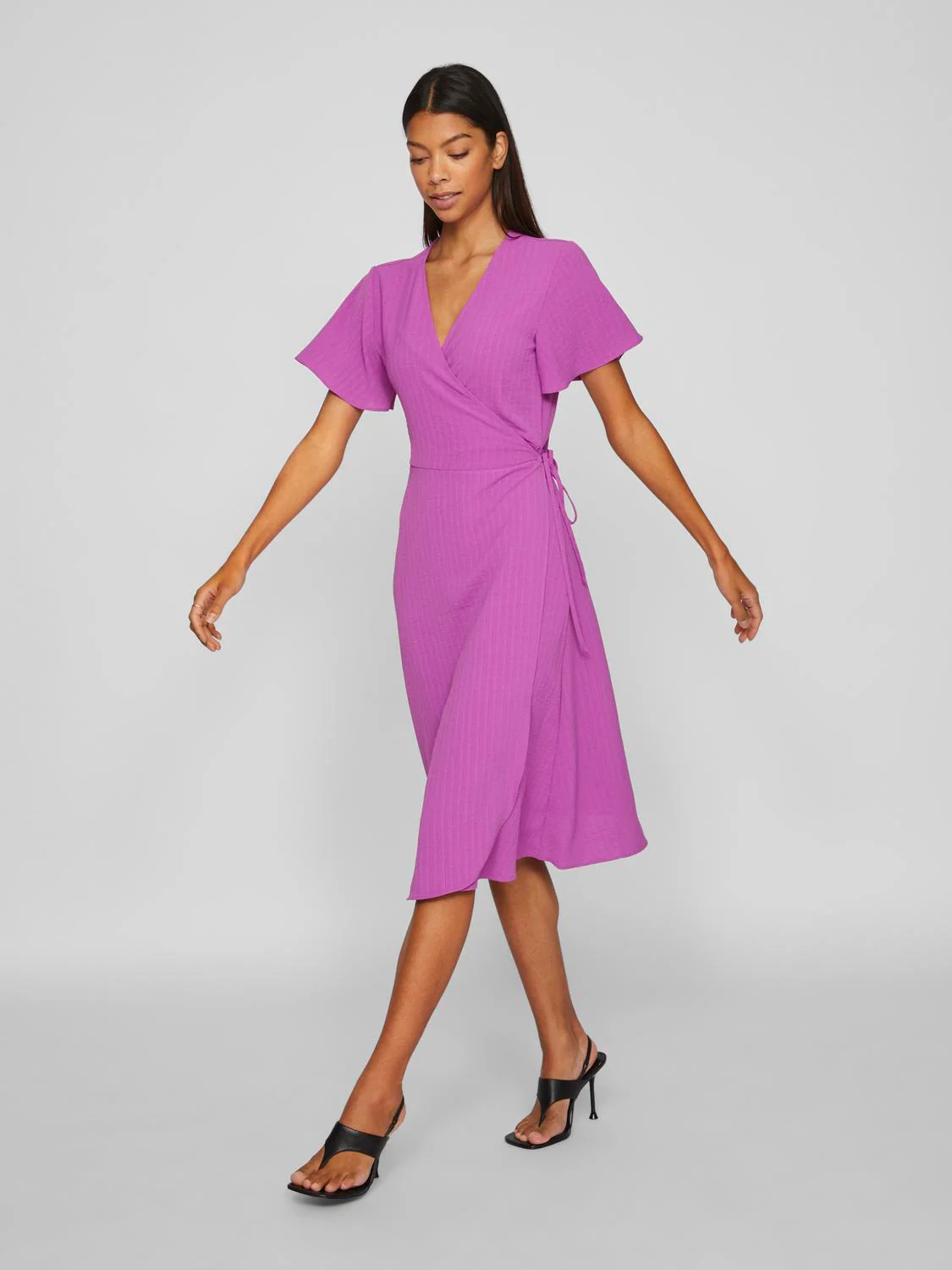 Lovie Wrap Midi Dress (Cattleya Orchid) - Image 3
