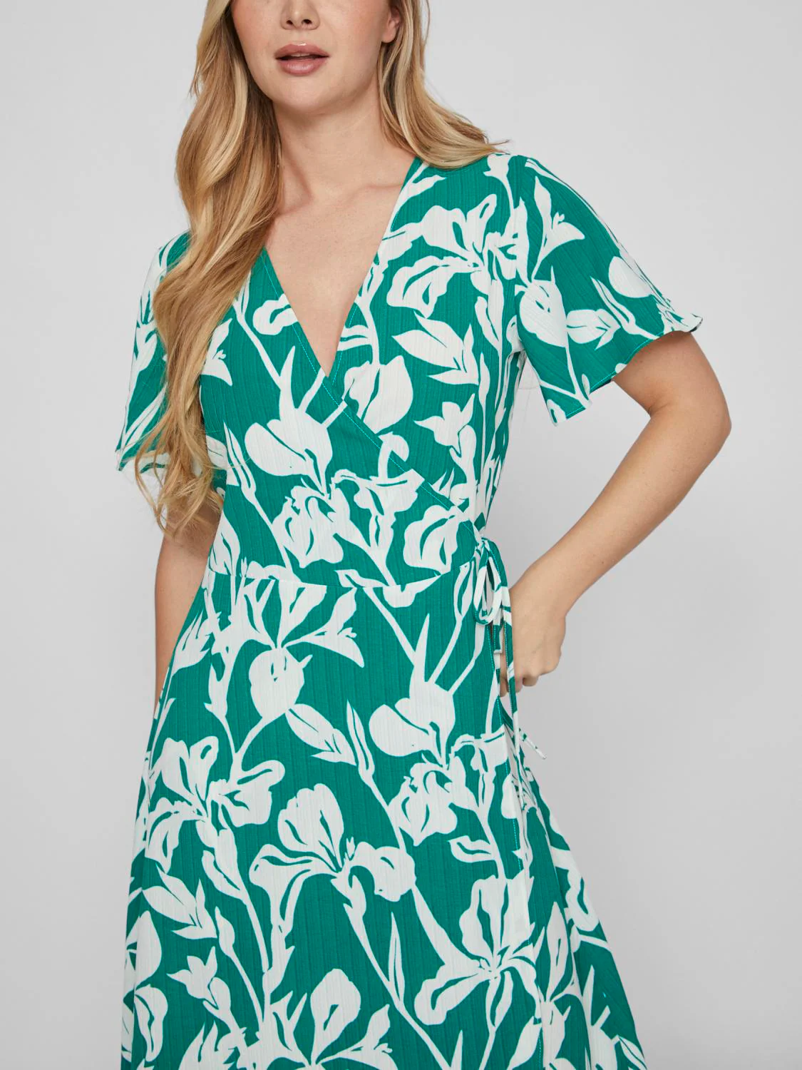 Lovie Wrap Midi Dress (Ultramarine Green) - Image 3