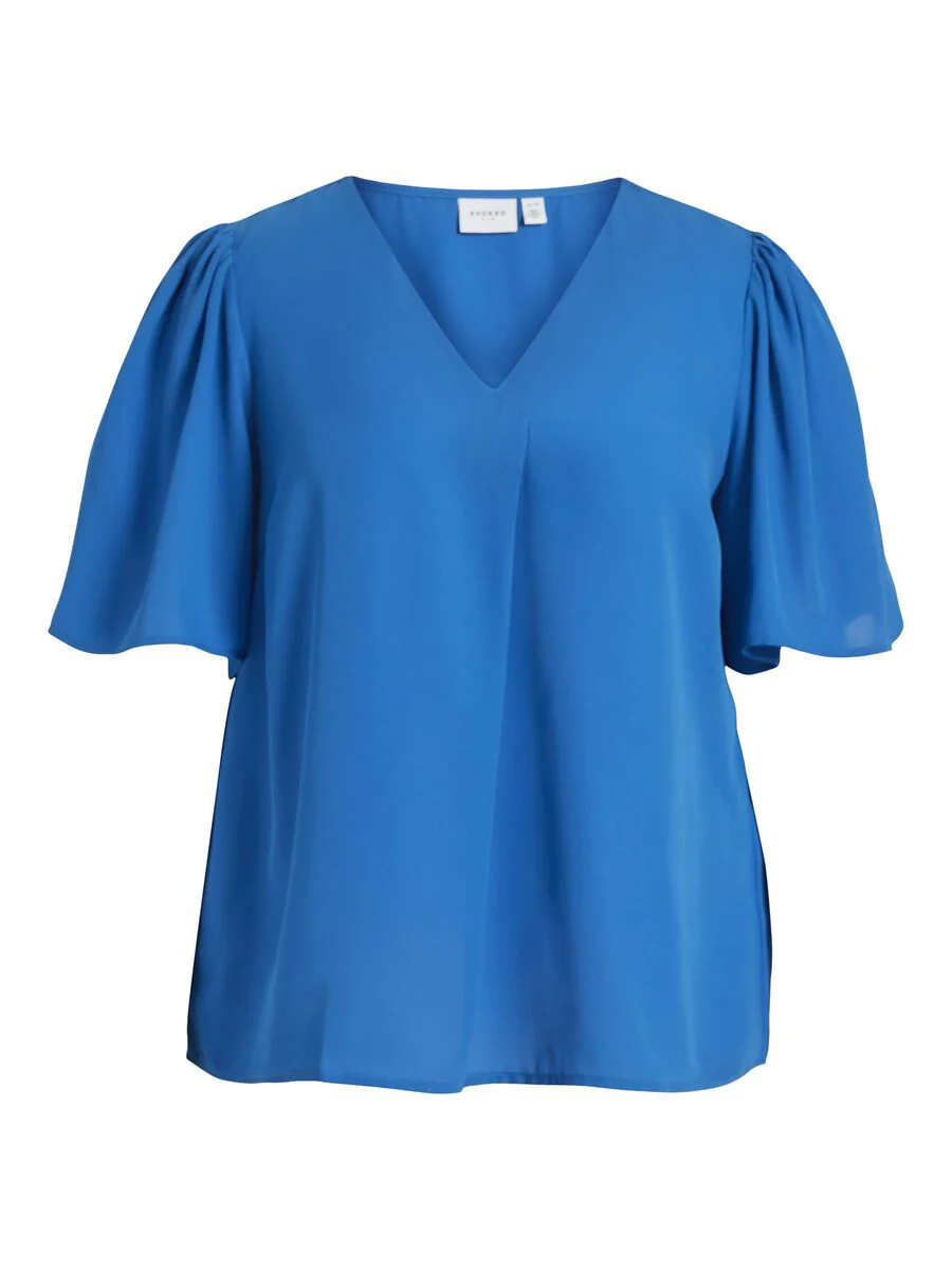 LUCIA V NECK TOP (BLUE) - Image 5
