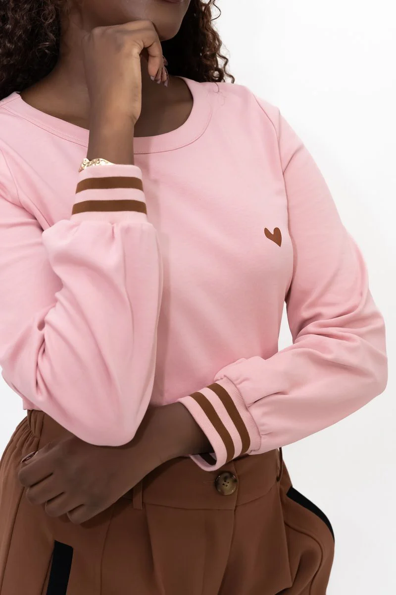 Lumen Long Sleeve Scoop Neck Top (Pink) - Image 2