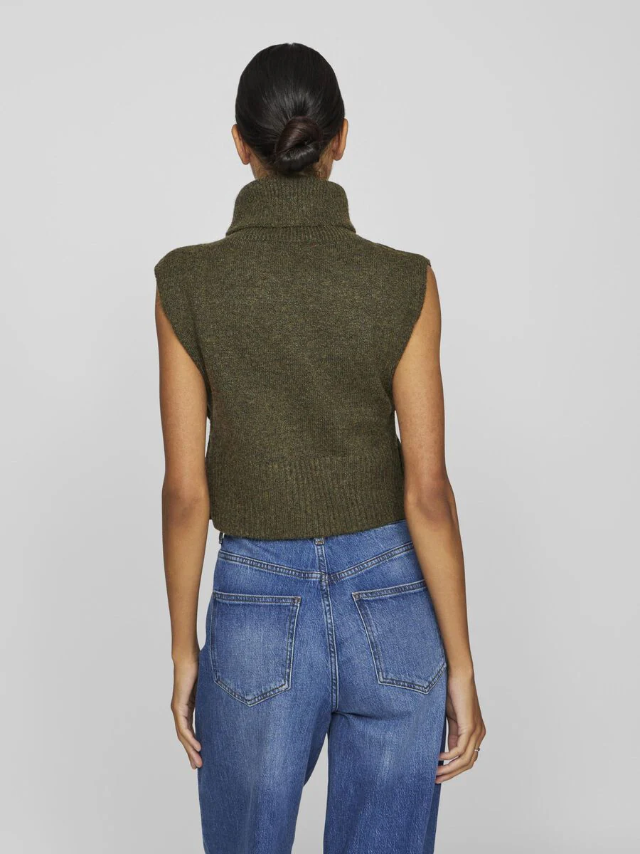 Lyra Knitted Sleeveless Top (Gothic Olive) - Image 5